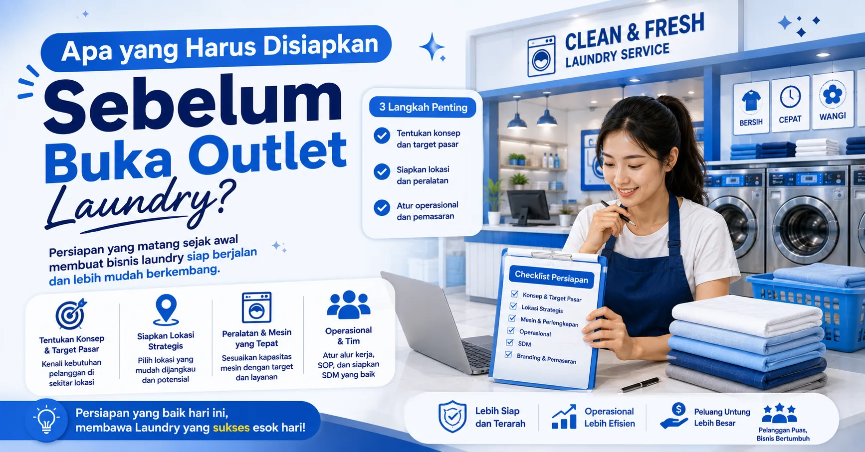 Apa yang Harus Disiapkan Sebelum Buka Outlet Laundry?